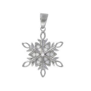 Necklace Snowflake Pendant with Cubic Zirconia CZ